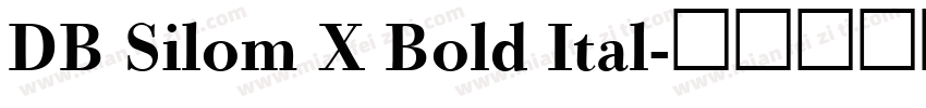 DB Silom X Bold Ital字体转换